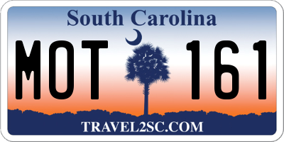 SC license plate MOT161