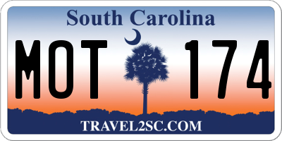 SC license plate MOT174
