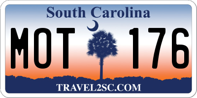 SC license plate MOT176