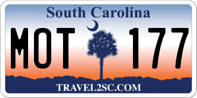 SC license plate MOT177