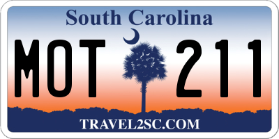 SC license plate MOT211