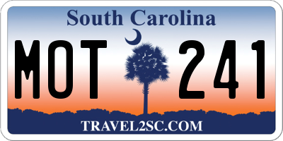SC license plate MOT241