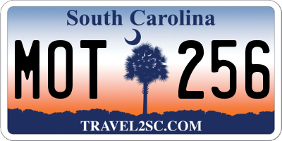 SC license plate MOT256