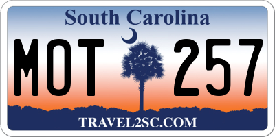 SC license plate MOT257