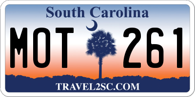 SC license plate MOT261