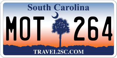 SC license plate MOT264