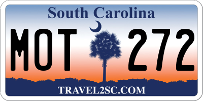 SC license plate MOT272