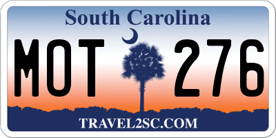 SC license plate MOT276