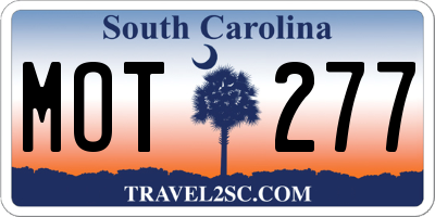 SC license plate MOT277