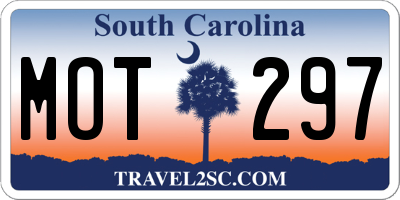 SC license plate MOT297