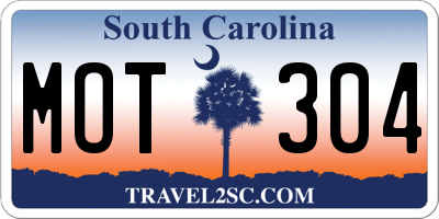 SC license plate MOT304