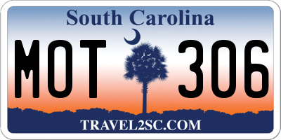 SC license plate MOT306