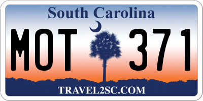 SC license plate MOT371