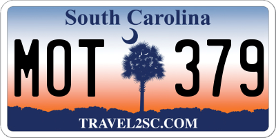 SC license plate MOT379