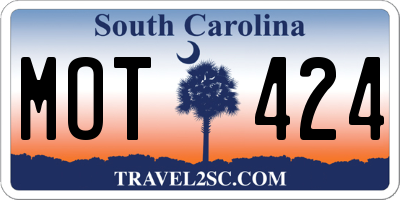 SC license plate MOT424