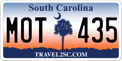 SC license plate MOT435