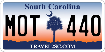 SC license plate MOT440