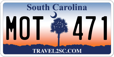 SC license plate MOT471