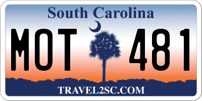 SC license plate MOT481