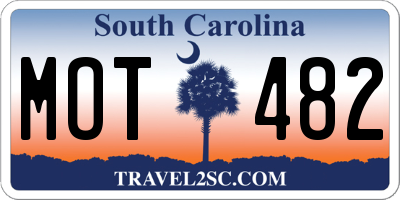 SC license plate MOT482