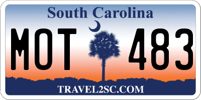 SC license plate MOT483