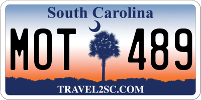 SC license plate MOT489