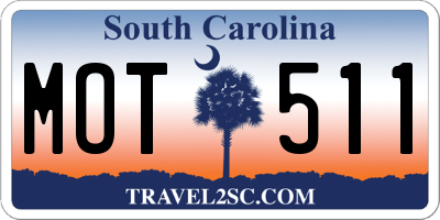 SC license plate MOT511