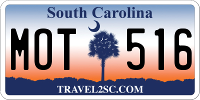 SC license plate MOT516
