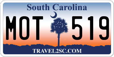 SC license plate MOT519