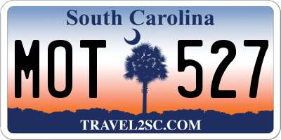 SC license plate MOT527
