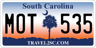 SC license plate MOT535