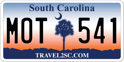 SC license plate MOT541