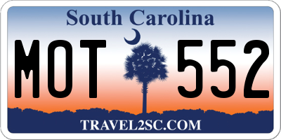SC license plate MOT552