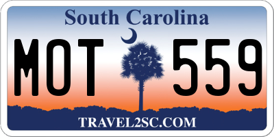 SC license plate MOT559