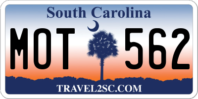 SC license plate MOT562
