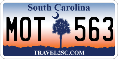 SC license plate MOT563