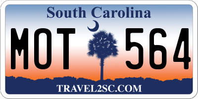 SC license plate MOT564