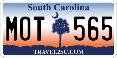SC license plate MOT565