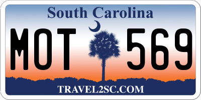 SC license plate MOT569