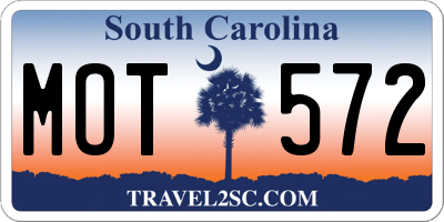 SC license plate MOT572
