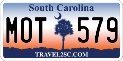 SC license plate MOT579