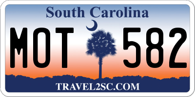 SC license plate MOT582