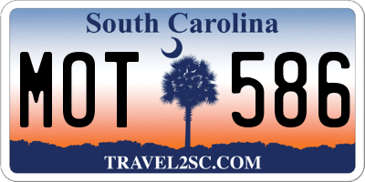 SC license plate MOT586