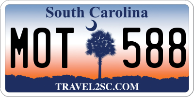 SC license plate MOT588