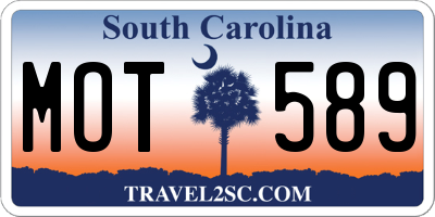 SC license plate MOT589
