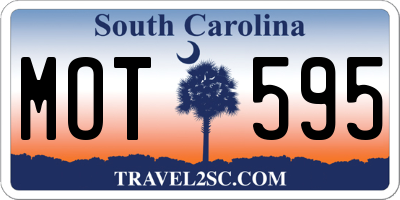 SC license plate MOT595