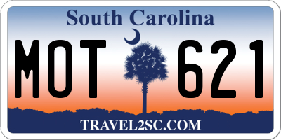 SC license plate MOT621