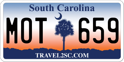 SC license plate MOT659
