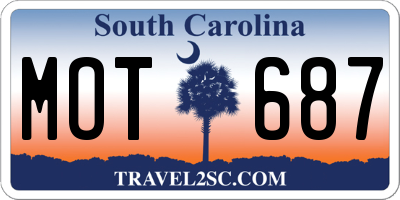 SC license plate MOT687