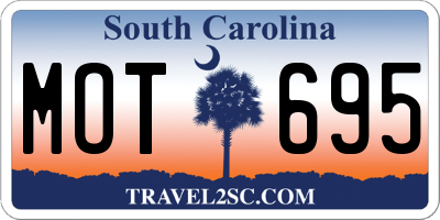 SC license plate MOT695